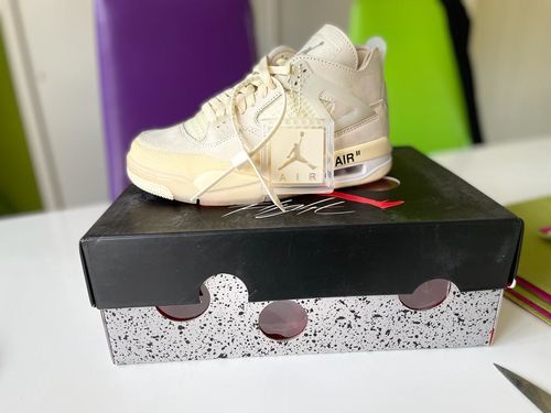 Off-White x Air Jordan 4 SP 'Sail' photo review